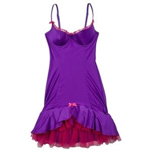 Y2K Victoria’s Secret Polka Dot Bustier Mini Slip Dress